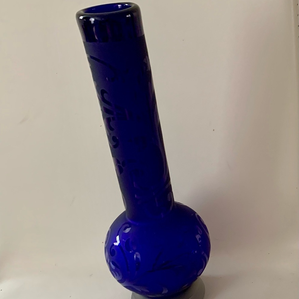 Vintage Cobalt Blue Vase 13 Inch